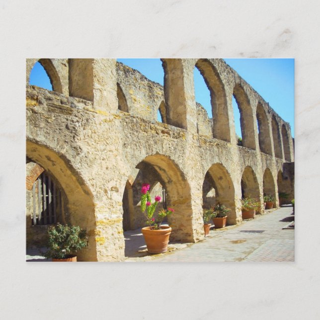 Mission San Jose convent arches, San Antonio, TX Postcard (Front)