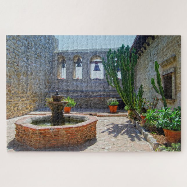 Mission San Juan Capistrano Courtyard Jigsaw Puzzle (Horizontal)