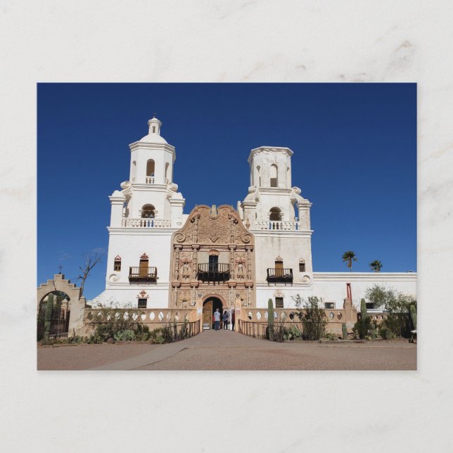 Mission San Xavier Del Bac, Tucson AZ Postcard (Front)