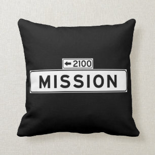 Mission St., San Francisco Street Sign Throw Pillow