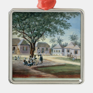 Missionary Buildings, St. Johns, Antigua (w/c and Metal Ornament