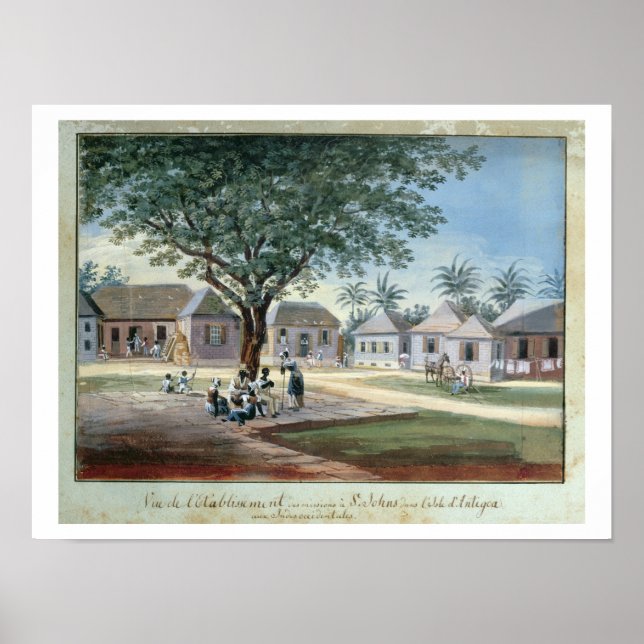 Missionary Buildings, St. Johns, Antigua (w/c and Poster (Front)