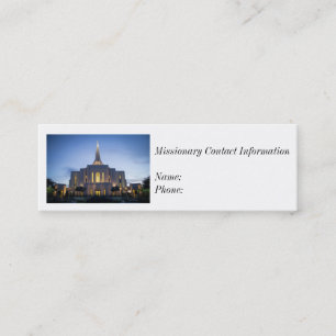 Missionary Contact Card