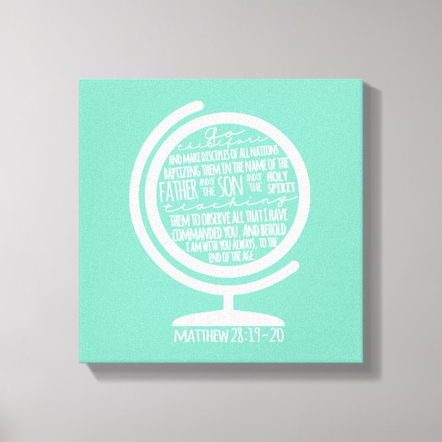 Missions Canvas: Great Commission on Globe Canvas Print (Front)