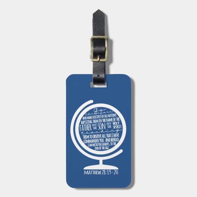 Missions Scripture Luggage Tag (Front Vertical)