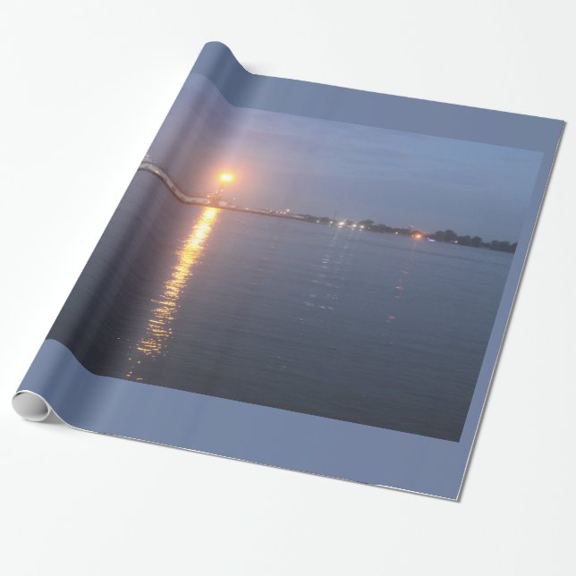 Mississipi River Sunrise Wrapping Paper (Unrolled)