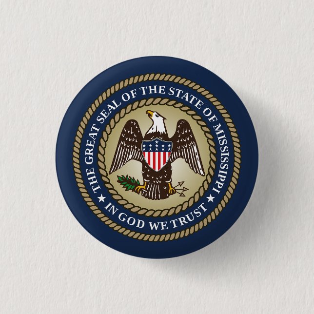 Mississippi 1 Inch Round Button (Front)