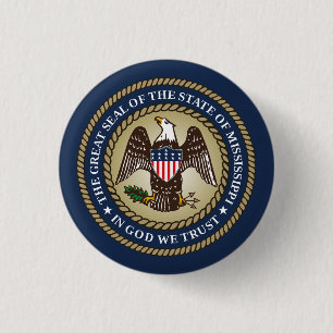 Mississippi 1 Inch Round Button