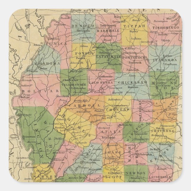 Mississippi 6 square sticker (Front)