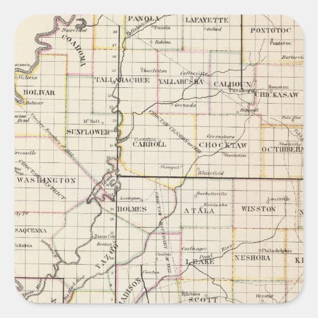 Mississippi 7 square sticker (Front)