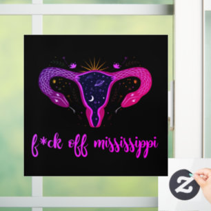 Mississippi Abortion Ban Celestial Uterus Protest  Window Cling