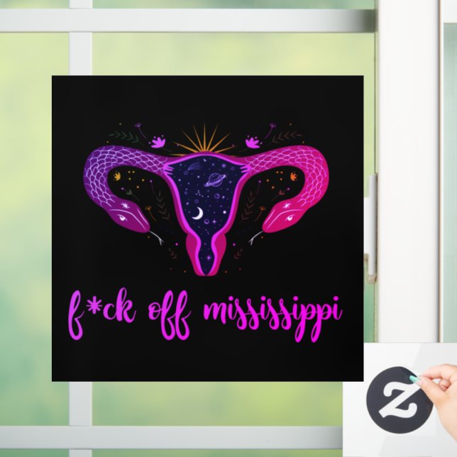 Mississippi Abortion Ban Celestial Uterus Protest  Window Cling (Home)