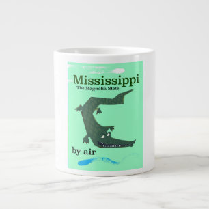 Mississippi Alligator vintage travel poster Large Coffee Mug