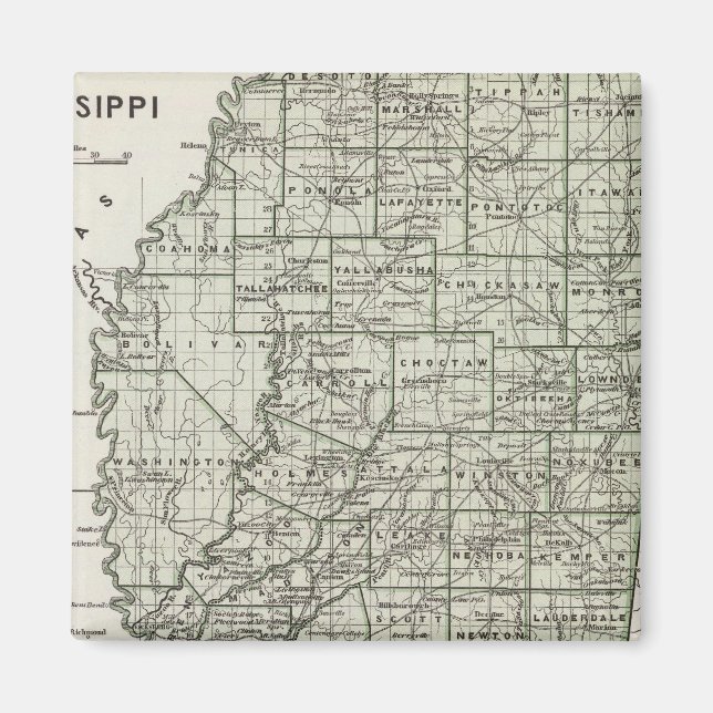 Mississippi Atlas Map Magnet (Front)