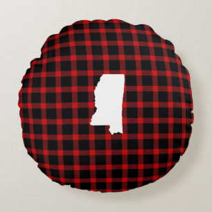 Mississippi Christmas flannel round pillow