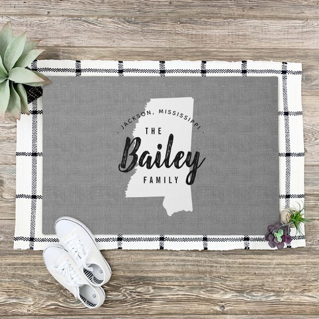 Mississippi Family Monogram State Doormat (Creator Uploaded)