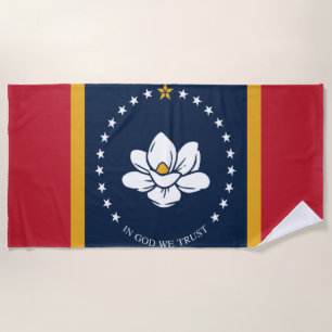 Mississippi flag beach towel