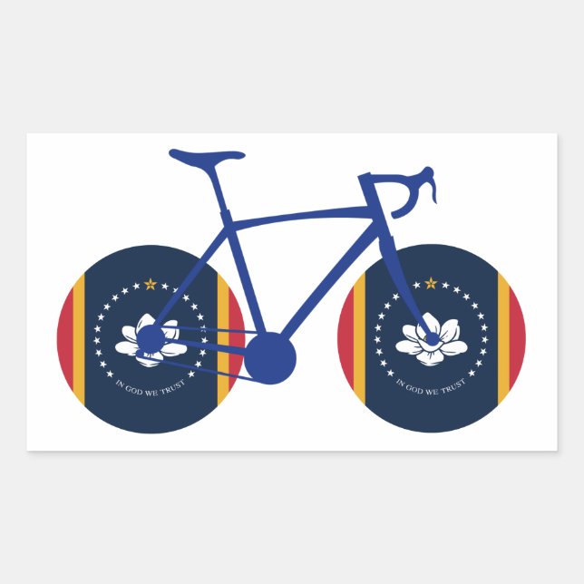 Mississippi Flag Cycling Sticker (Front)