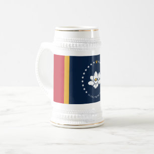 Mississippi Flag - New Magnolia Flag Beer Stein