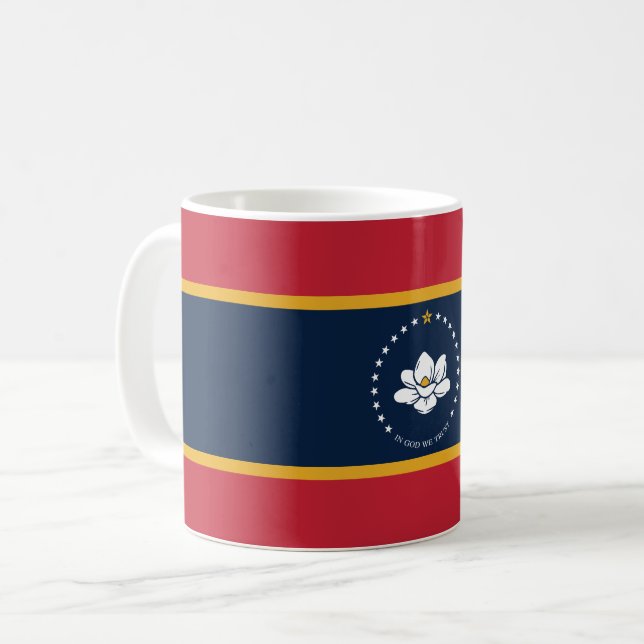 Mississippi Flag - New Magnolia Flag Coffee Mug (Front Left)
