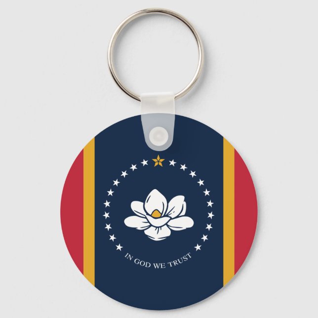 Mississippi Flag - New Magnolia Flag Keychain (Front)