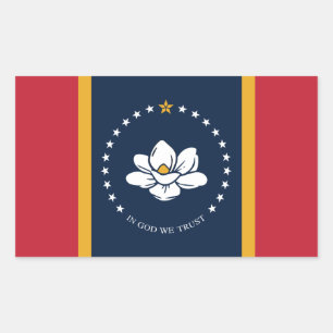 Mississippi Flag - New Magnolia Flag Sticker