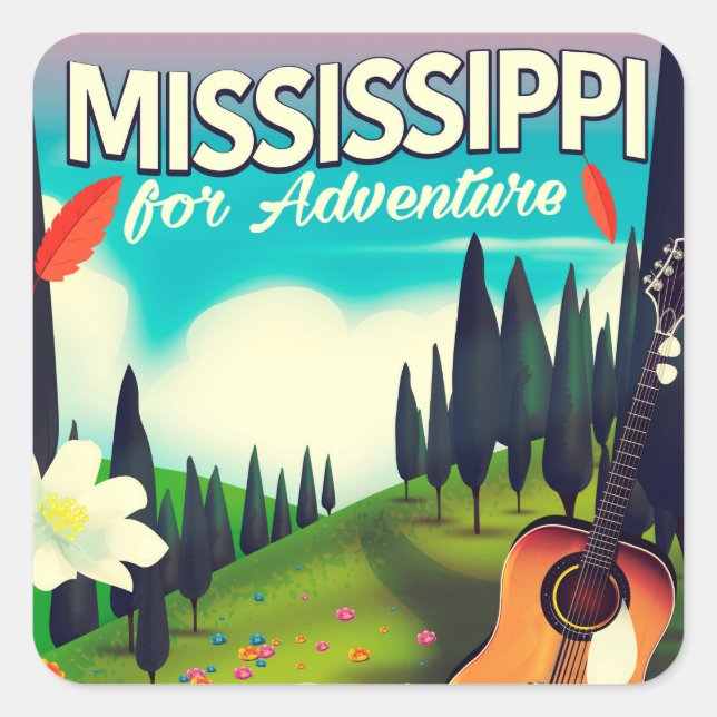 Mississippi For adventure Square Sticker (Front)