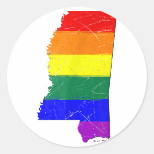 Mississippi Gay Pride Flag  Classic Round Sticker
