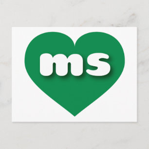 Mississippi green heart - I love ms Postcard