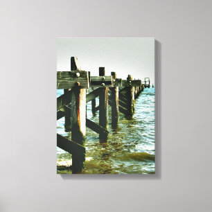 Mississippi Gulf Coast Fishing Pier Wall Canvas Print