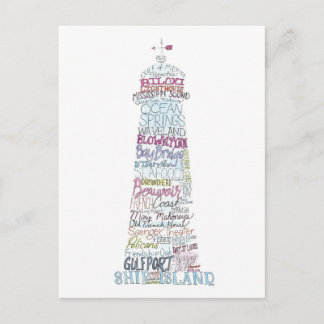 Mississippi Gulf Coast Landmarks Postcard