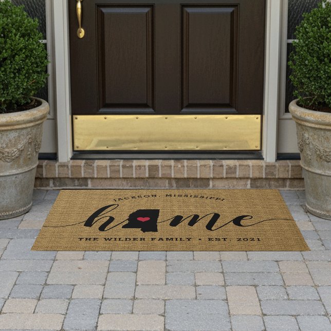 Mississippi Home State Personalized Doormat (Creator Uploaded)