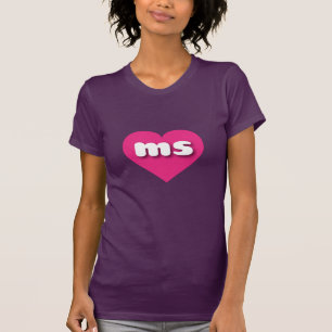 Mississippi hot pink heart - I love ms T-Shirt