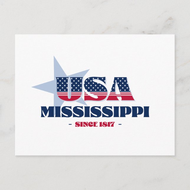Mississippi in Red, White, and Blue Postcard (Front)
