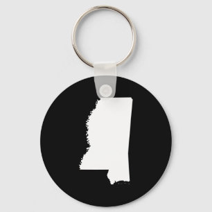 Mississippi in White and Black Keychain