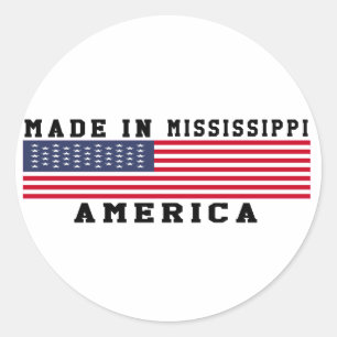 Mississippi Made In Designs Classic Round Sticker