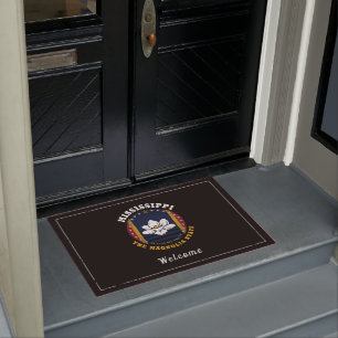 MISSISSIPPI MAGNOLIA STATE FLAG DOORMAT