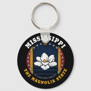 MISSISSIPPI MAGNOLIA STATE FLAG KEYCHAIN