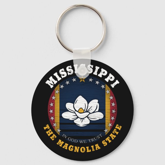 MISSISSIPPI MAGNOLIA STATE FLAG KEYCHAIN (Front)