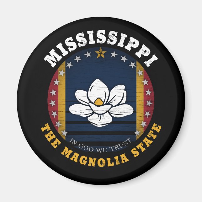 MISSISSIPPI MAGNOLIA STATE FLAG MAGNET (Front)