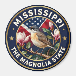 🌸 Mississippi Mockingbird Magnolia Magnet