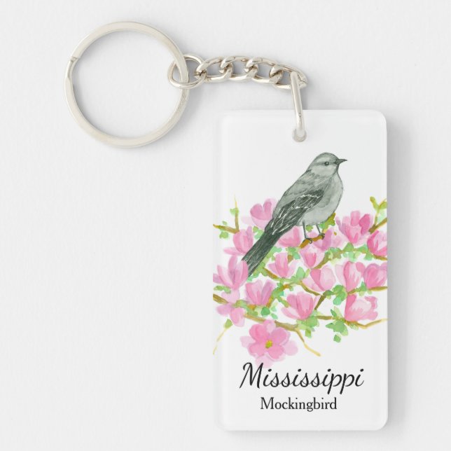 Mississippi Mockingbird State Bird Keychain (Front)