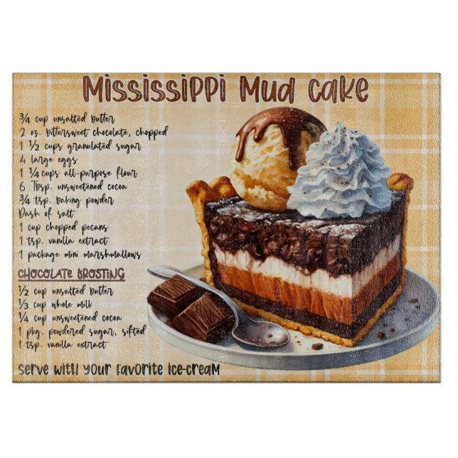 Mississippi Mud Cake Recipe Cutting Board (Front)