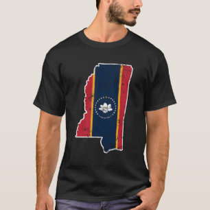 Mississippi New State Flag Weathered Design Southe T-Shirt