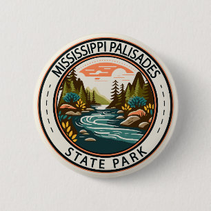 Mississippi Palisades State Park Illinois Badge 2 Inch Round Button
