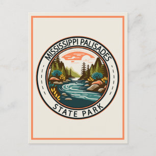 Mississippi Palisades State Park Illinois Badge Postcard