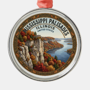 Mississippi Palisades State Park Savanna Illinois Metal Ornament