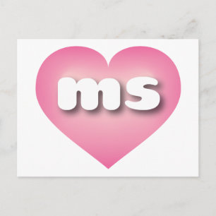 Mississippi pink fade heart - I love ms Postcard