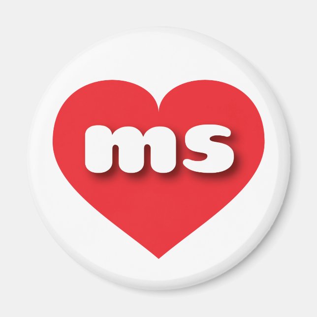 Mississippi red heart - I love ms Magnet (Front)