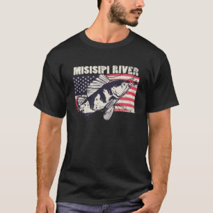 Mississippi river American Flag Patriotic fishing T-Shirt